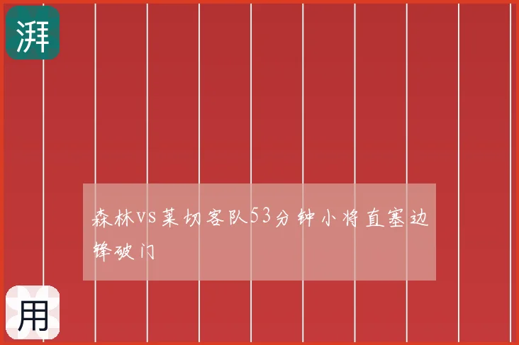 森林vs莱切客队53分钟小将直塞边锋破门